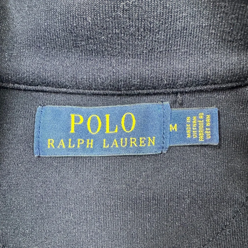 Polo Ralph Lauren Mens Navy Blue Quarter Zip Pullover Sweatshirt Medium 0919